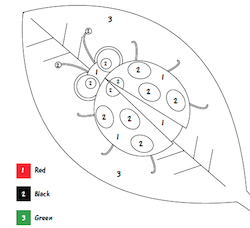 Color by Number Worksheets - Bug Activities for Pre-K